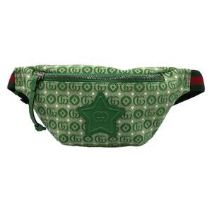 Gucci Interlocking G/Children's Bum Bag 502095 Green Cream Red Jacquard Leather
